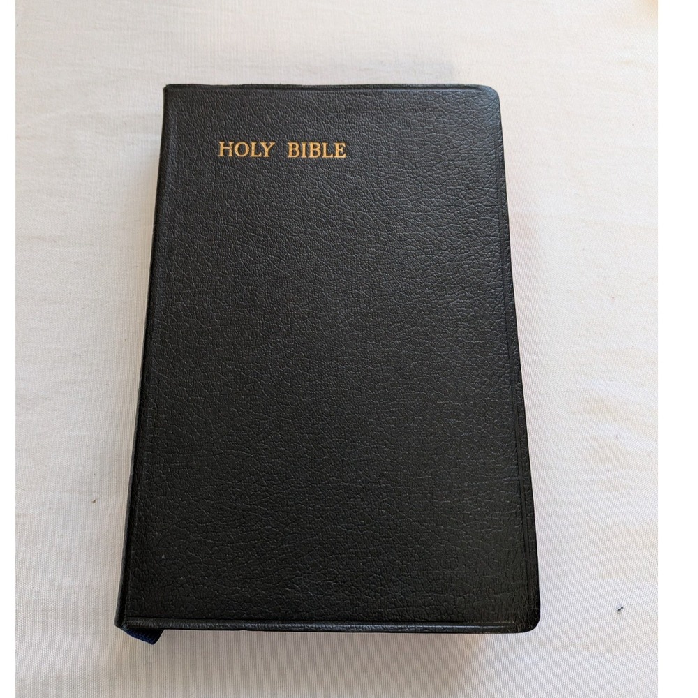 Collins Holy Bible KJV 1968 Black Vintage Large Clear Type Press Leatherette